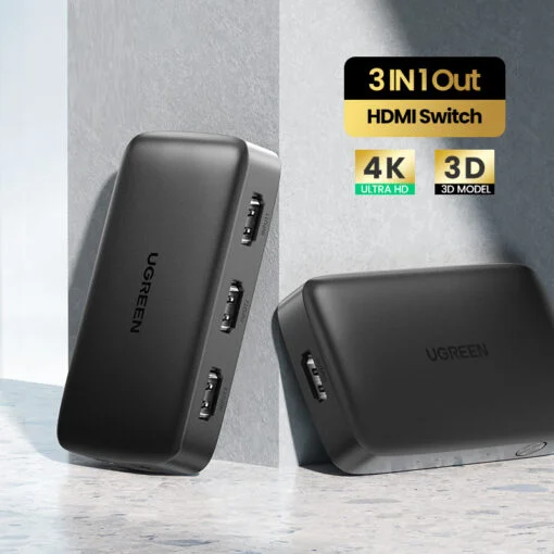 Bộ gộp HDMI 4K30Hz 3x1, 3 vào 1 màu đen Ugreen (80125) — ảnh 2