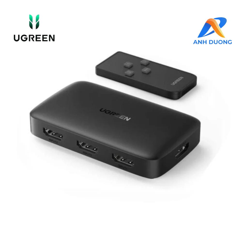 Bộ gộp HDMI 4K30Hz 3x1, 3 vào 1 màu đen Ugreen (80125)