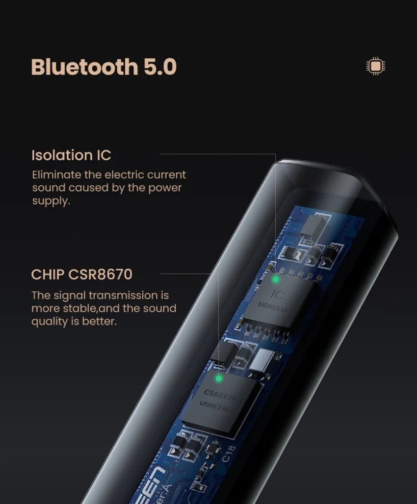 Bộ phát âm thanh Bluetooth 4.2 chuẩn 3.5mm, màu đen Ugreen (40761) — ảnh 6