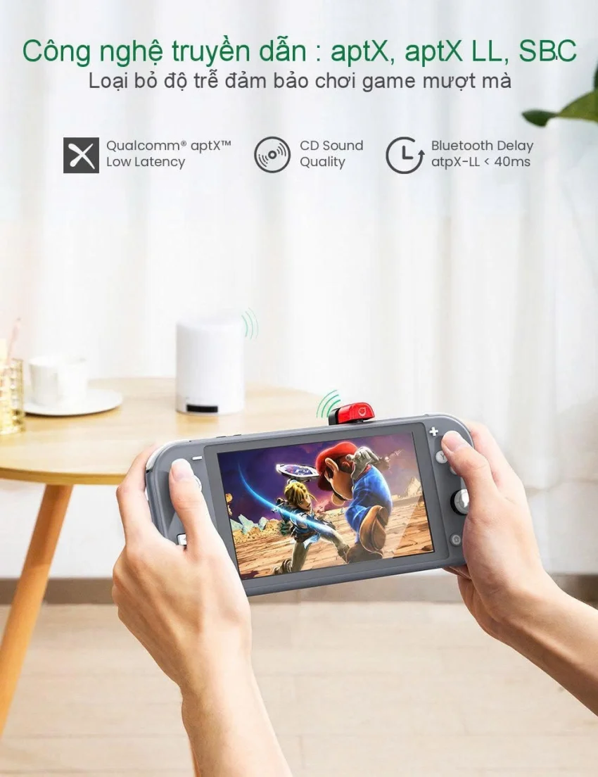 Bộ phát Bluetooth cho máy chơi game Nintendo Switch hỗ trợ APTX Low Latency UGREEN 80188 — ảnh 4