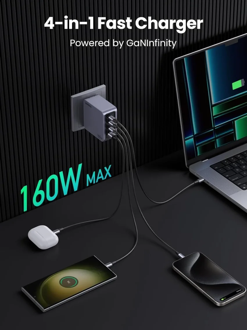Bộ sạc điện thoại và laptop UGREEN Nexode Pro X763 160W — ảnh 6