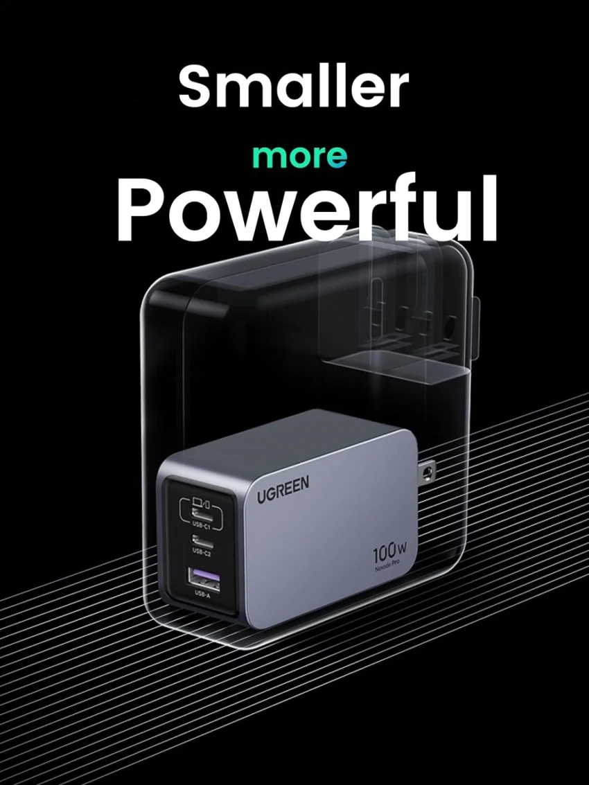 Bộ sạc GaN UGREEN 100W Nexode Pro X757 2C1A — ảnh 6