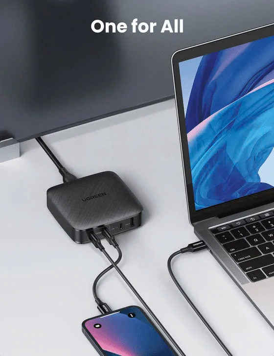 Bộ sạc nhanh 100W để bàn UGREEN 70869 Chuẩn sạc nhanh PD, QC 3.0 – Sạc được cho laptop