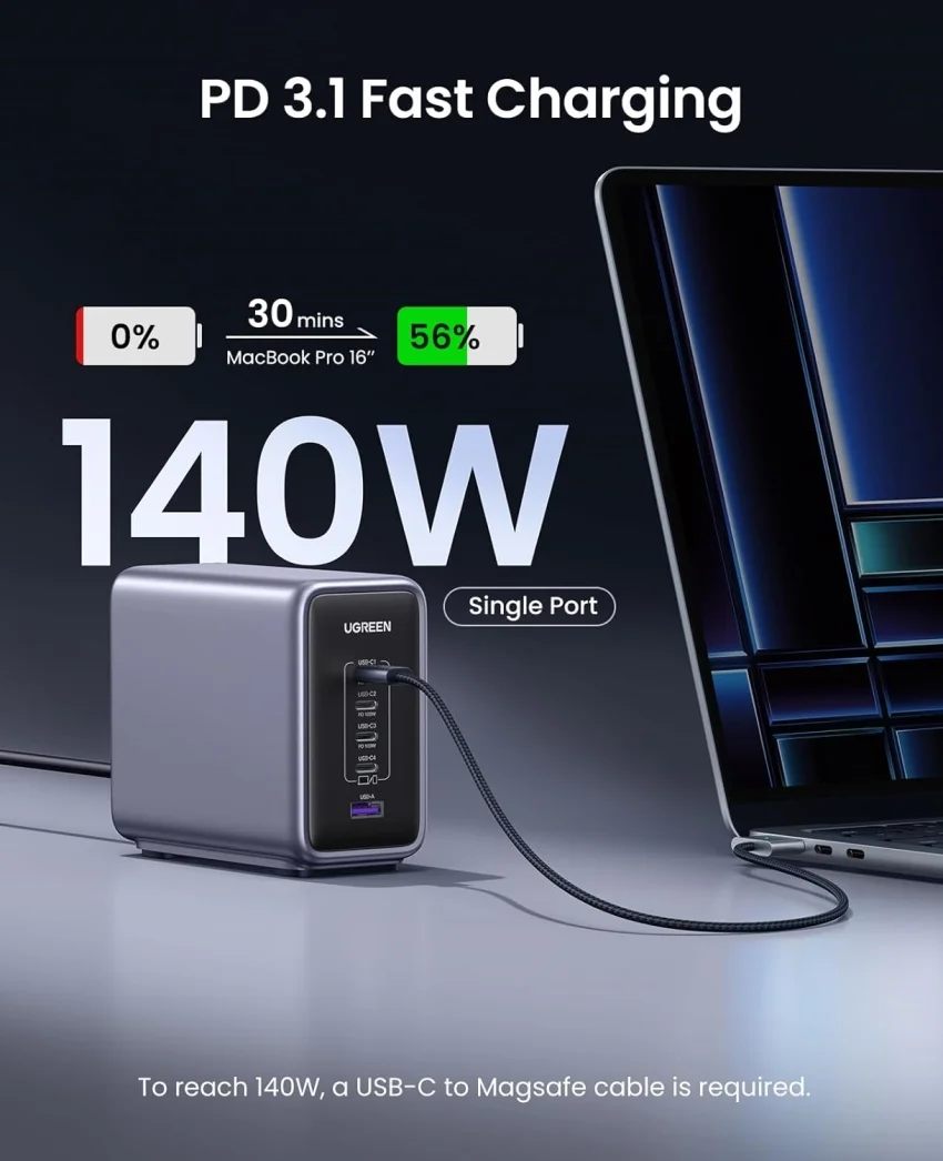 Bộ sạc Ugreen 300W để bàn đa năng Nexode GaN CD333 — ảnh 3