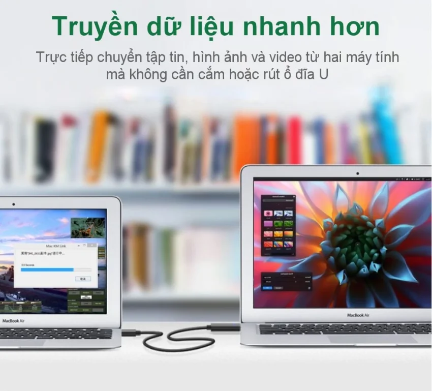 Bộ truyền dữ liệu giữa 2 máy tính qua cổng USB 2.0 và type-c, dây dài 2m Ugreen (70420)