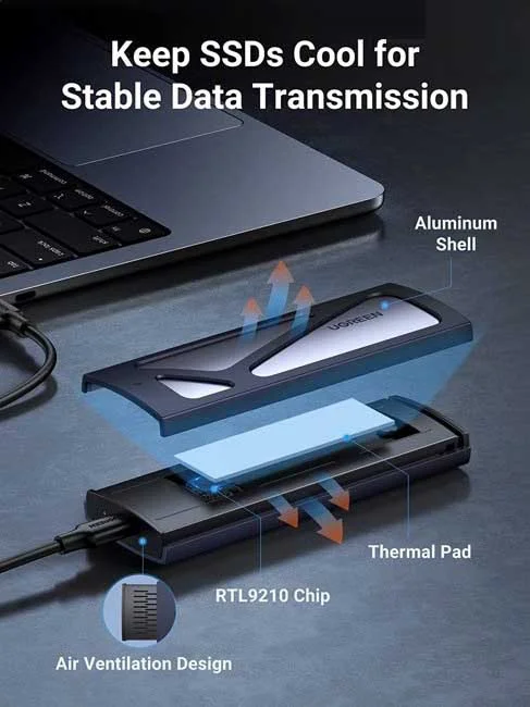 Box ổ cứng M.2 SATA NVMe PCIe 3.0 Ugreen 90541 — ảnh 6