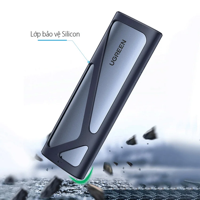 Box ổ cứng SSD M.2 hỗ trợ NVME+SATA USB Type-C 3.2 GEN2 tốc độ 10Gbps Ugreen 90264 cao cấp (Max 2TB) — ảnh 2