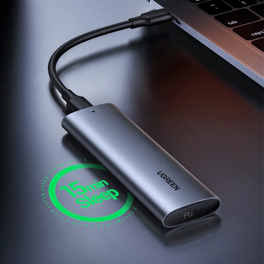 Box ổ cứng SSD M.2 hỗ trợ NVME+SATA USB Type-C 3.2 GEN2 tốc độ 10Gbps Ugreen 90264 cao cấp (Max 2TB)
