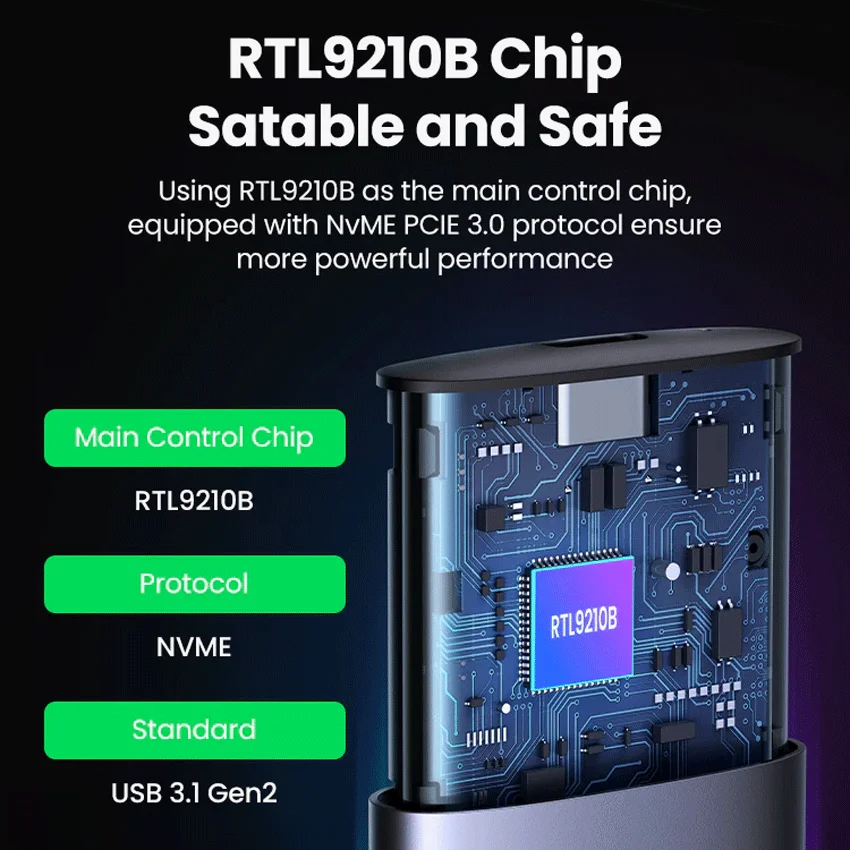Box ổ cứng SSD M.2 hỗ trợ NVME+SATA USB Type-C 3.2 GEN2 tốc độ 10Gbps Ugreen 90264 cao cấp (Max 2TB)