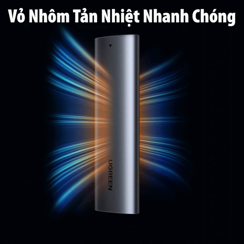Box ổ cứng SSD M.2 hỗ trợ NVME+SATA USB Type-C 3.2 GEN2 tốc độ 10Gbps Ugreen 90264 cao cấp (Max 2TB)