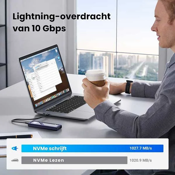 Box ổ cứng SSD M.2 NVMe USB Type-C 3.2 GEN2 tốc độ 10Gbps Ugreen 15511 cao cấp (Max 4TB)
