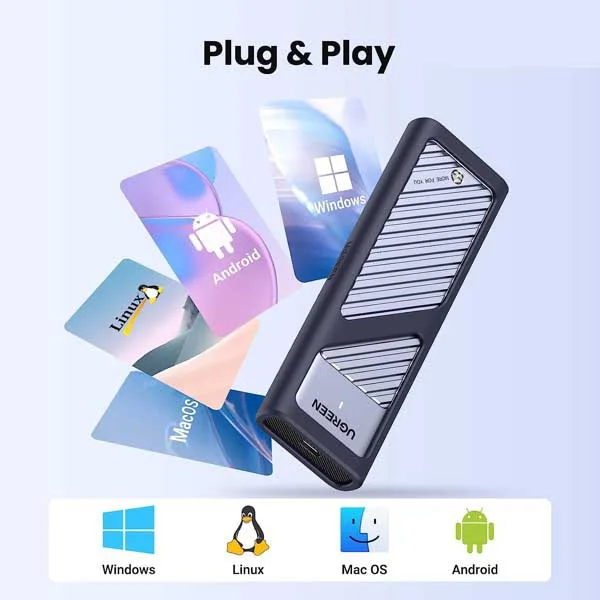 Box ổ cứng SSD M.2 NVMe USB Type-C 3.2 GEN2 tốc độ 10Gbps Ugreen 15511 cao cấp (Max 4TB) — ảnh 6