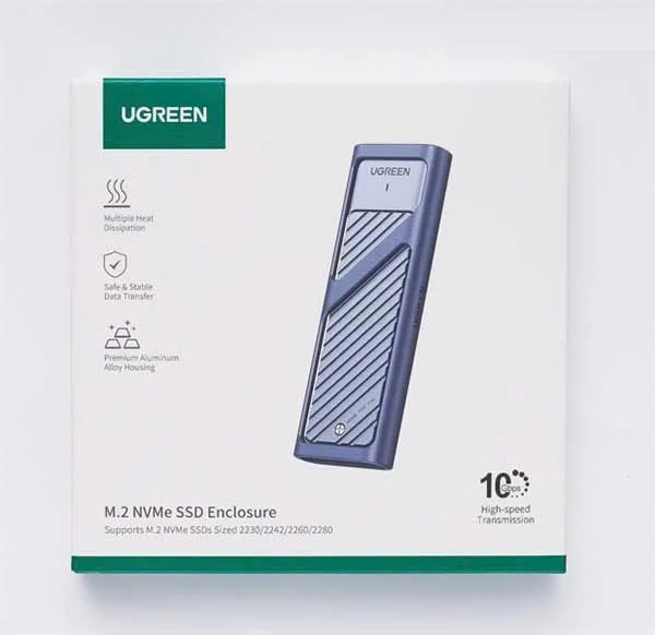 Box ổ cứng SSD M.2 NVMe USB Type-C 3.2 GEN2 tốc độ 10Gbps Ugreen 15511 cao cấp (Max 4TB)