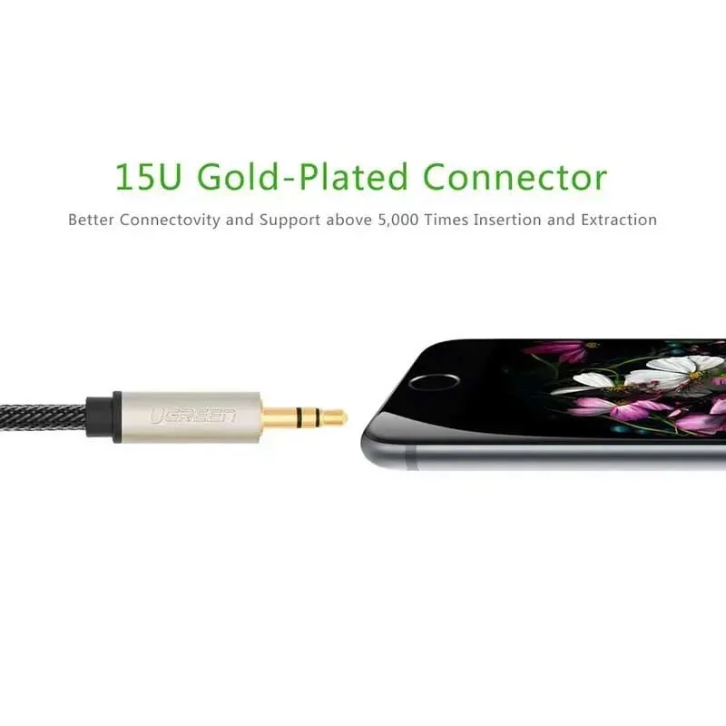 Cáp âm thanh 2 đầu 6.5mm dương cao cấp dài 1M Ugreen (40809) AV128 — ảnh 2