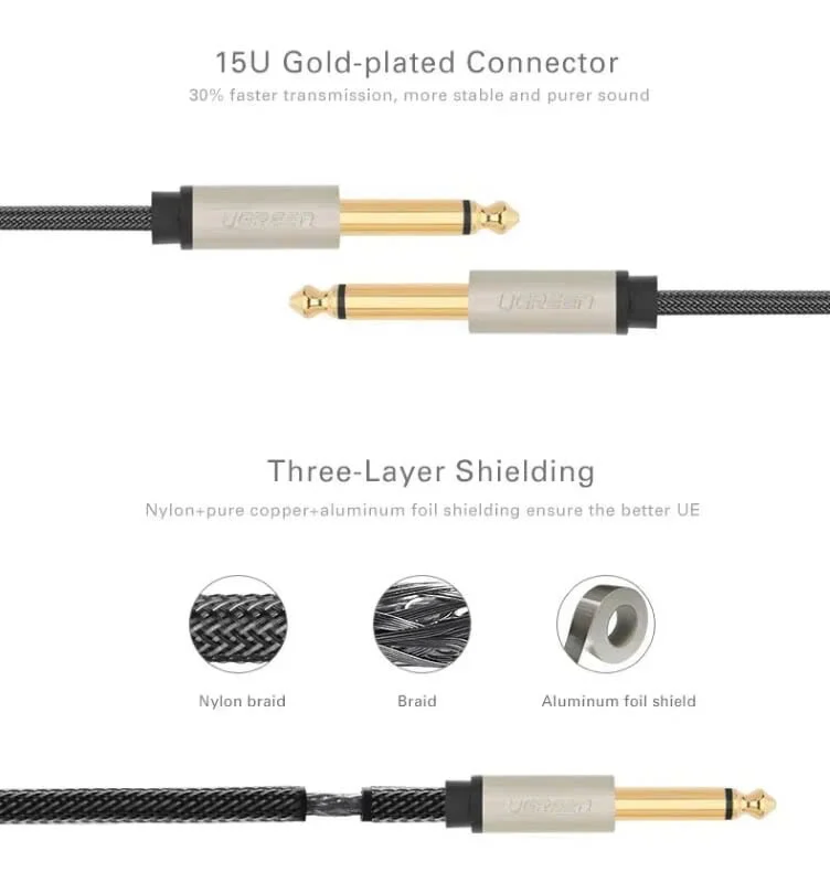 Cáp âm thanh 2 đầu 6.5mm dương cao cấp dài 1M Ugreen (40809) AV128 — ảnh 8