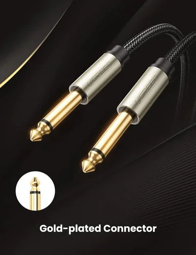 Cáp Audio 6,35mm Mono Jack Mạ Vàng dài 1M Ugreen AV128 (10636) — ảnh 3
