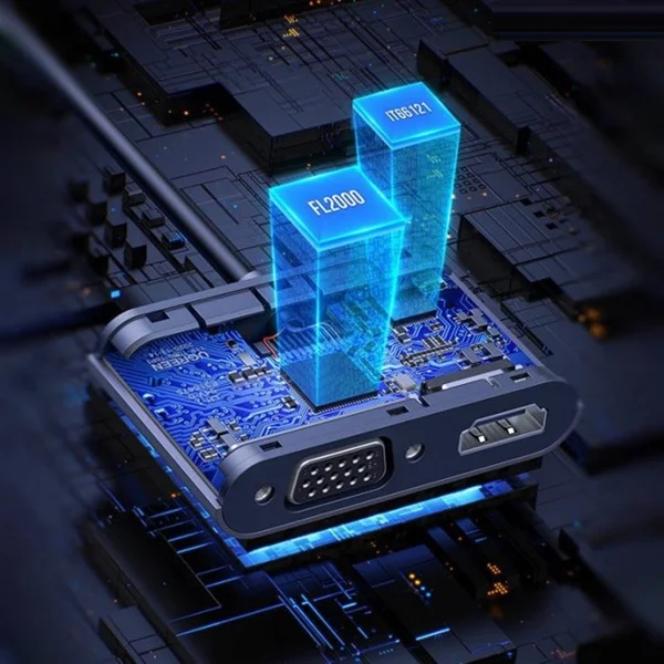 Cáp chuyển đổi USB 3.0 sang HDMI + VGA 1080P/60Hz Ugreen 20518 cao cấp CM449