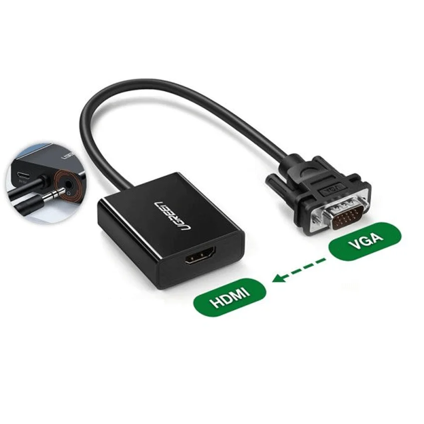 Cáp chuyển đổi VGA sang HDMI+Audio 1080P@60Hz Ugreen 50945 cao cấp