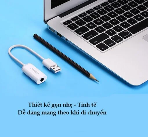 Cáp chuyển USB ra audio 3.5mm hỗ trợ Mic và Tai Nghe Ugreen (30712)