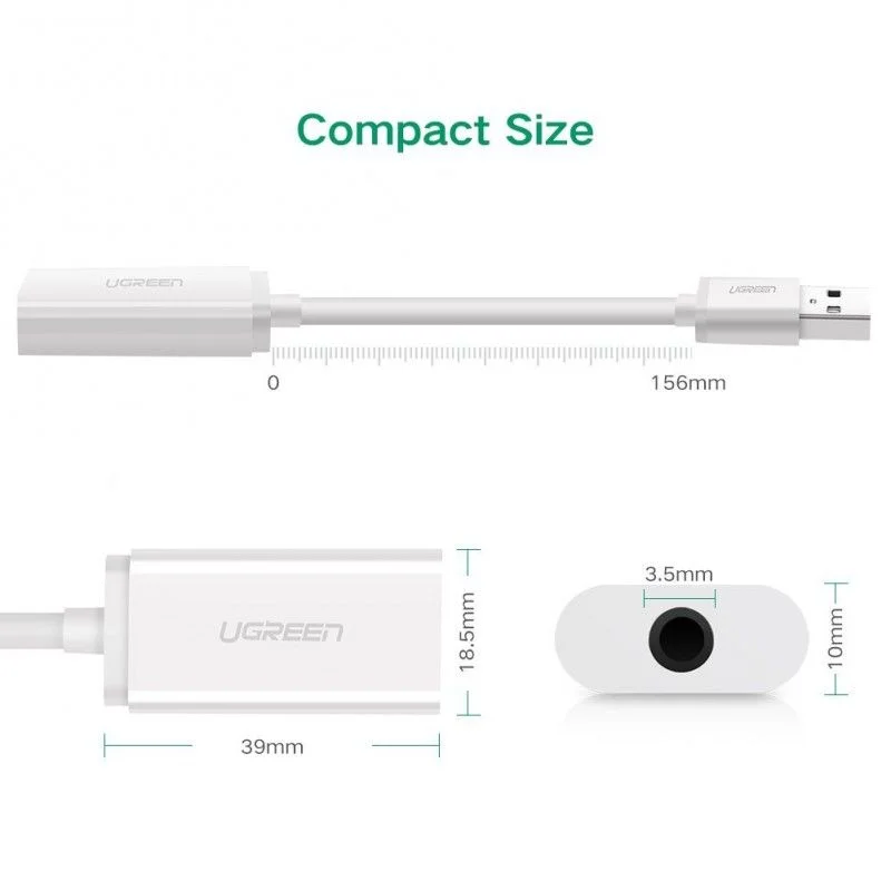 Cáp chuyển USB ra audio 3.5mm hỗ trợ Mic và Tai Nghe Ugreen (30712) — ảnh 5
