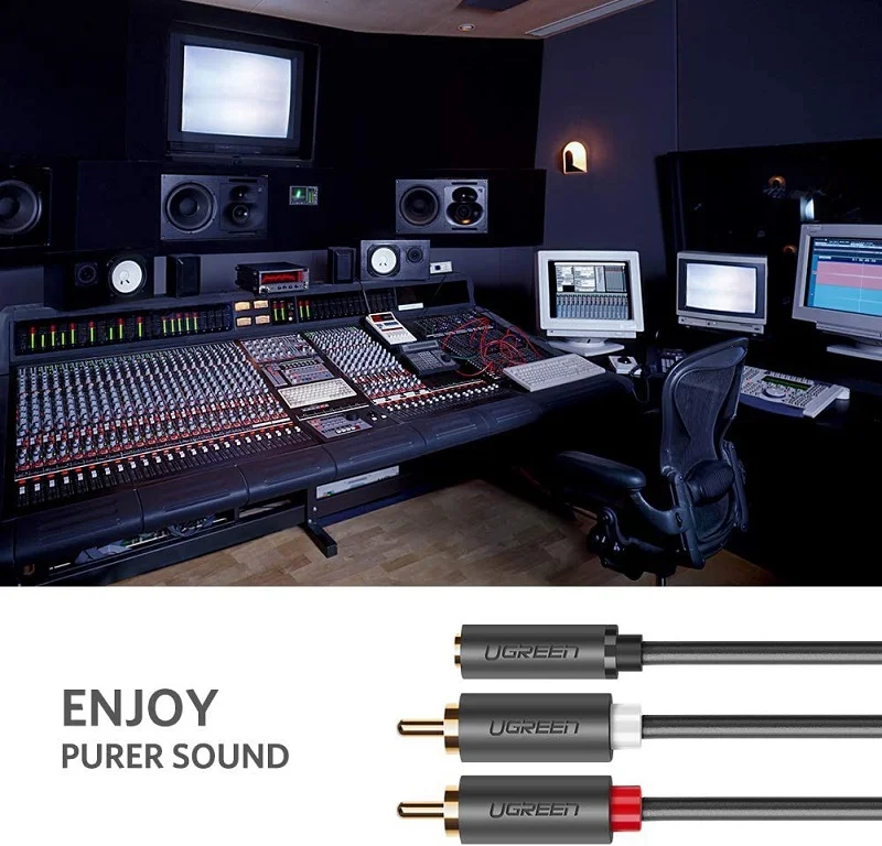 Cáp dữ liệu AV 3.5mm female sang 2RCA male truyền âm thanh dài 3M Ugreen (10549 ) — ảnh 6