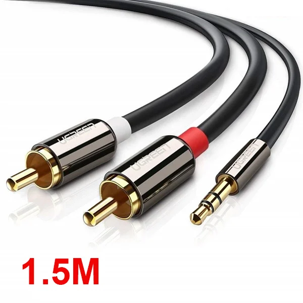 Cáp dữ liệu AV 3.5mm male sang 2RCA male truyền âm thanh dài 1.5M Ugreen AV116 (10583) — ảnh 1