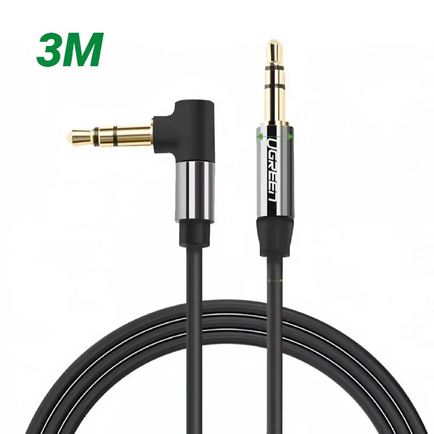 Cáp dữ liệu AV 3.5mm màu đen 1 đầu bẻ góc dài 3M Ugreen (40187)