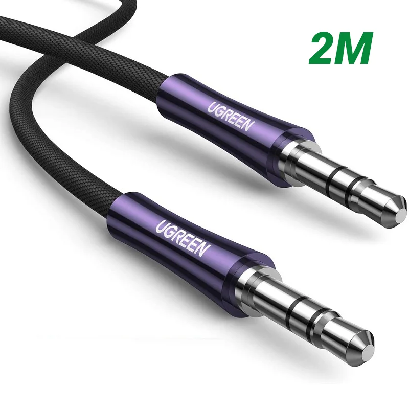 Cáp dữ liệu AV 3.5mm màu đen truyền âm thanh dài 2M Ugreen (80852)
