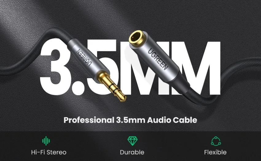 Cáp dữ liệu AV 3.5mm nối dài dài 0.5M Ugreen 50214 AV190 — ảnh 3