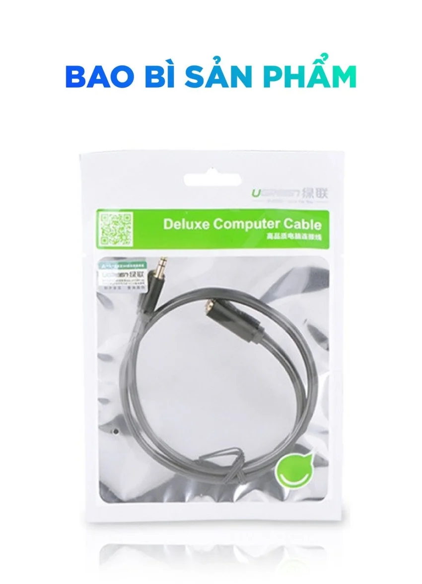 Cáp dữ liệu AV 3.5mm nối dài truyền âm thanh dài1M màu đen Ugreen 10782 — ảnh 8