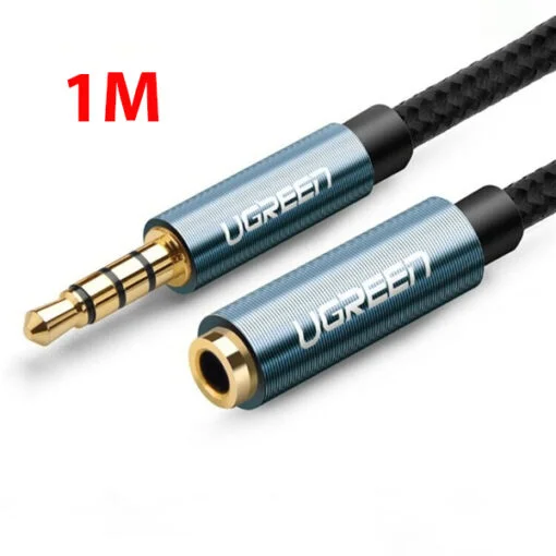 Cáp dữ liệu AV 3.5mm nối màu xanh dài truyền âm thanh dài 1M Ugreen 40673 AV118