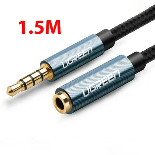 Cáp dữ liệu AV 3.5mm nối màu xanh dài truyền âm thanh dài1.5M Ugreen 40674 AV118