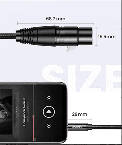 Cáp dữ liệu AV 3.5mm ra XLR truyền âm thanh màu đen, dài 2M Ugreen (20244) — ảnh 5