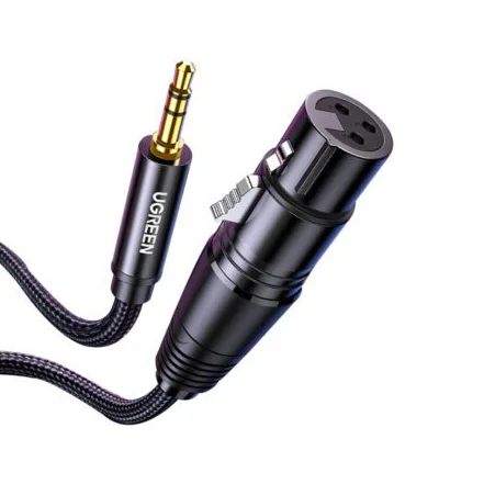 Cáp dữ liệu AV 3.5mm ra XLR truyền âm thanh màu đen, dài 2M Ugreen (20244)