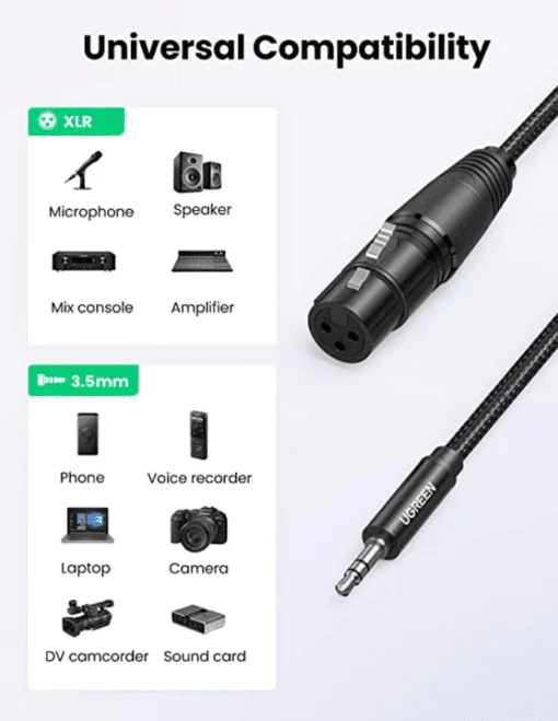 Cáp dữ liệu AV 3.5mm ra XLR Ugreen 1M Ugreen (20763) — ảnh 6
