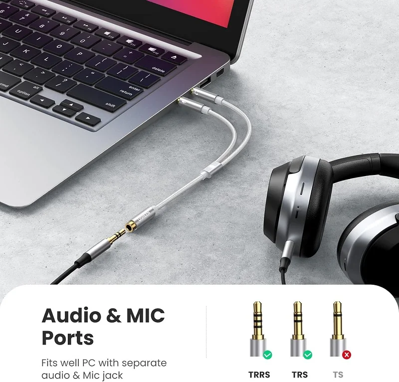 Cáp dữ liệu AV 3.5mm sang 2 đầu 3.5mm truyền âm thanh dài 20cm Ugreen (10790) — ảnh 5