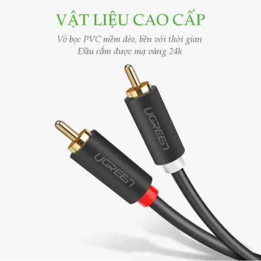 Cáp dữ liệu AV 3.5mm sang 2RCA dài 1M Ugreen (30747)