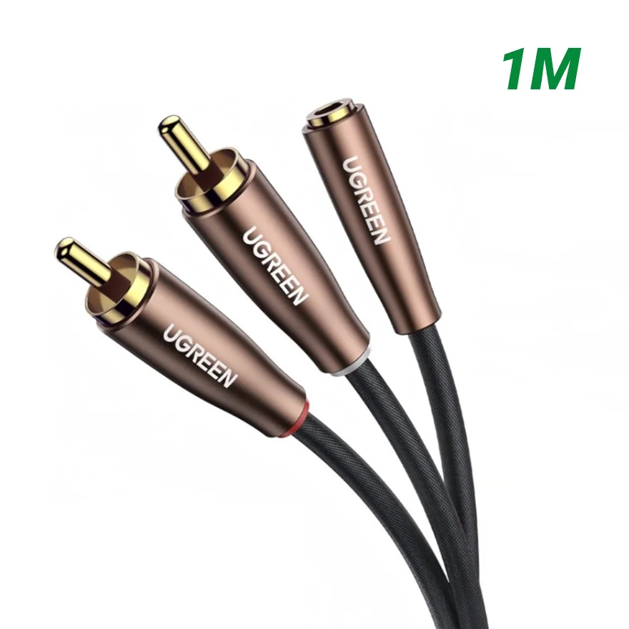 Cáp dữ liệu AV 3.5mm sang 2RCA dài 1M Ugreen 50130 AV198