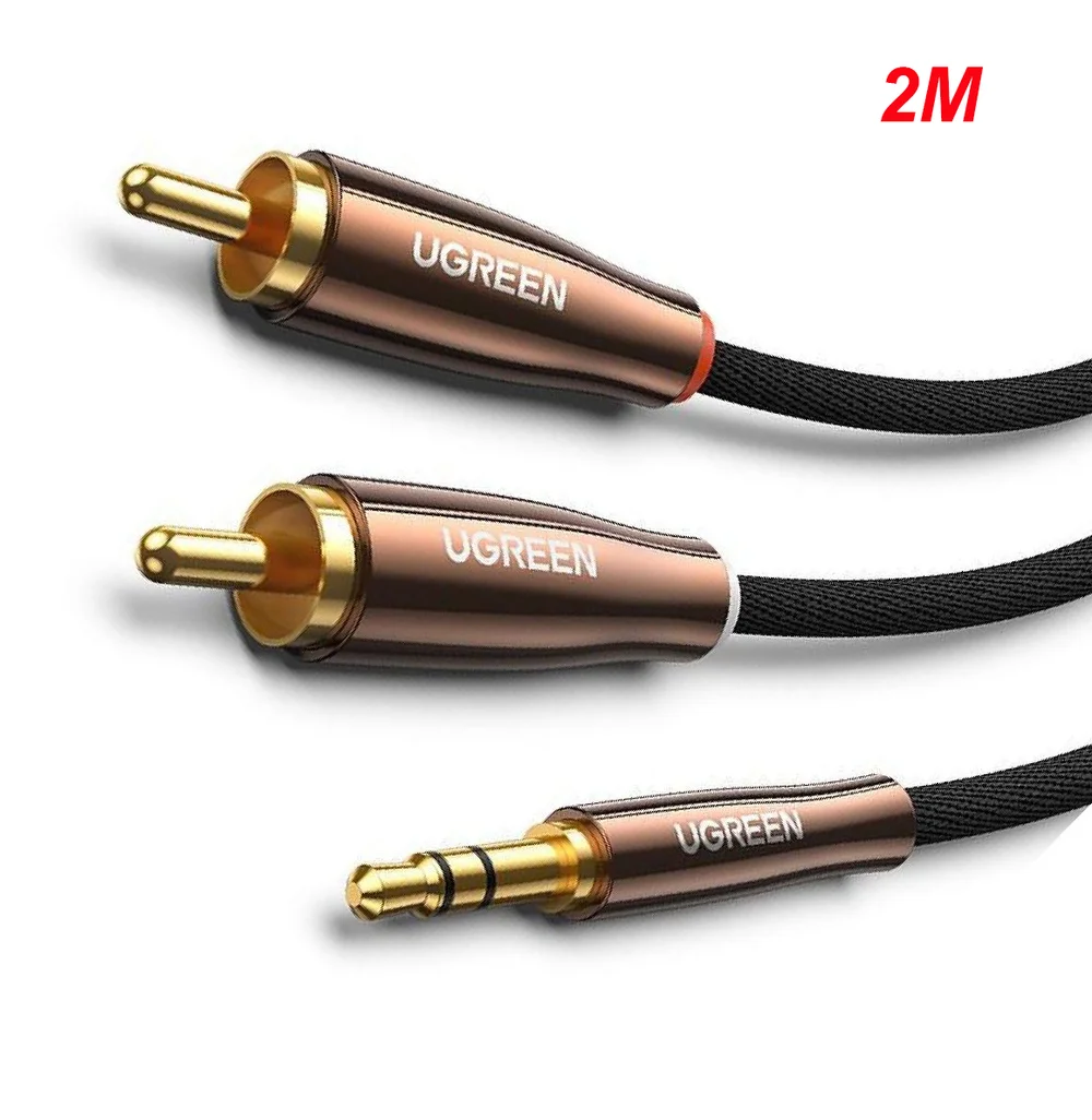 Cáp dữ liệu AV 3.5mm sang 2RCA dài 2M Ugreen 80847 AV170