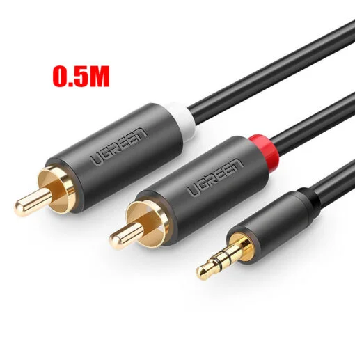 Cáp dữ liệu AV 3,5mm sang 2RCA truyền âm thanh dài 0.5M Ugreen AV102 (40423)