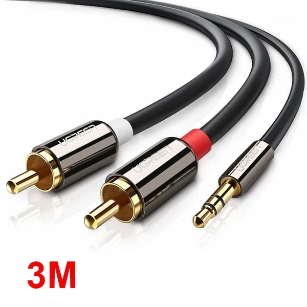 Cáp dữ liệu AV 3.5mm sang 2RCAtruyền âm thanh, dài 3M Ugreen AV116 (10590)
