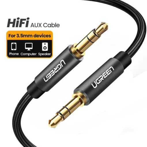 Cáp dữ liệu AV 3.5mm truyền âm thanh dài 3M màu đen Ugreen 50364 AV112 — ảnh 4