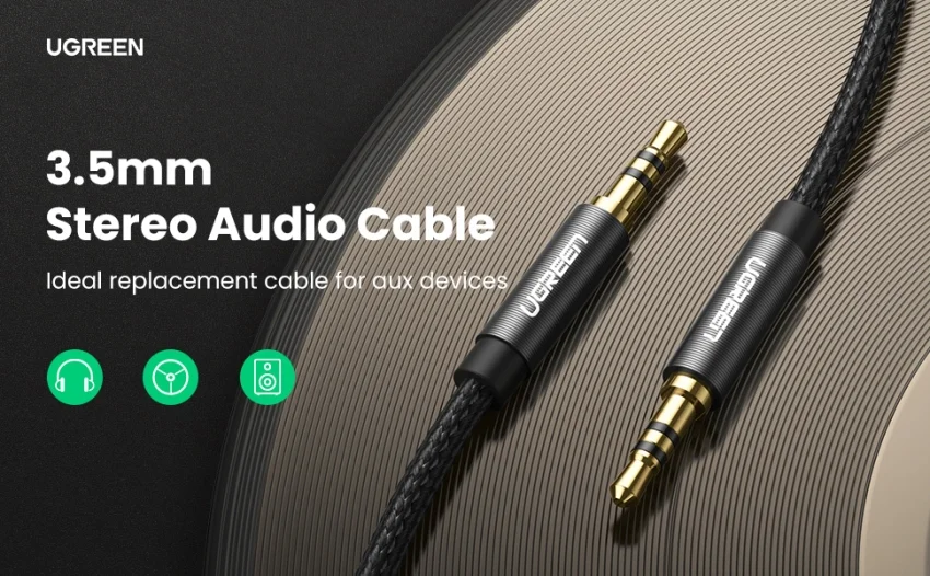 Cáp dữ liệu AV 3.5mm truyền âm thanh dài 3M màu đen Ugreen 50364 AV112 — ảnh 7