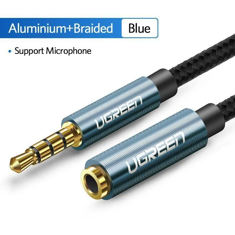 Cáp dữ liệu AV 3.5mm truyền âm thanh màu xanh dài 5M màu đen Ugreen 60636 AV118 — ảnh 7