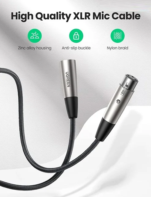 Cáp dữ liệu AV Cannon nối dài dài 5M màu xám Ugreen (40492)