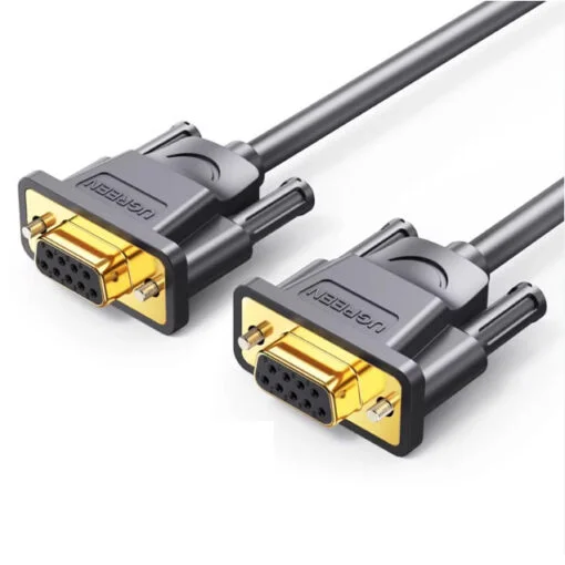 Cáp dữ liệu cáp COM RS-232 female to female, màu đen, truyền dữ liệu giữa máy tính và modem dài 1.5M Ugreen (60310)