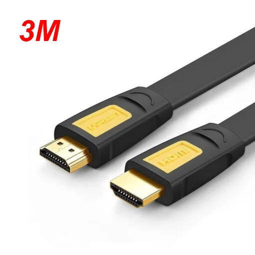 Cáp dữ liệu dạng dẹt HDMI 1.4 truyền âm thanh hình ảnh màu đen dài 3M Ugreen 11186 HD101