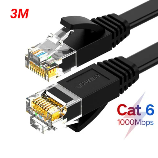 Cáp dữ liệu dạng dẹt nối mạng CAT6 truyền dữ liệu giữa các máy tính,dài 3M Ugreen (50175)