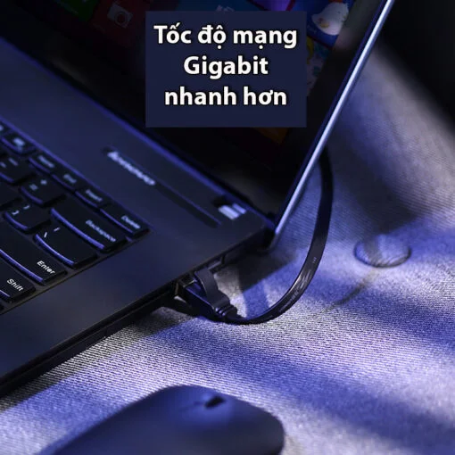 Cáp dữ liệu dạng dẹt nối mạng CAT6 truyền dữ liệu giữa các máy tính,màu đen, dài 3M Ugreen (50186) — ảnh 2