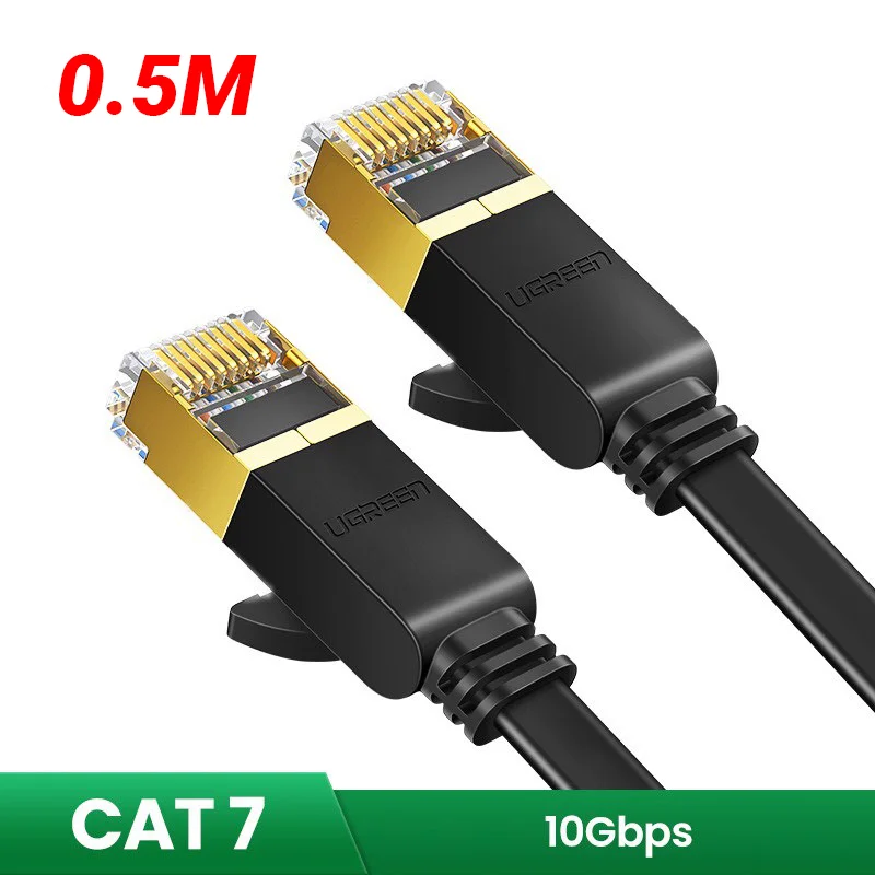 Cáp dữ liệu dạng dẹt nối mạng CAT7 STP truyền dữ liệu giữa các máy tính,dài 0.5M Ugreen (30738)